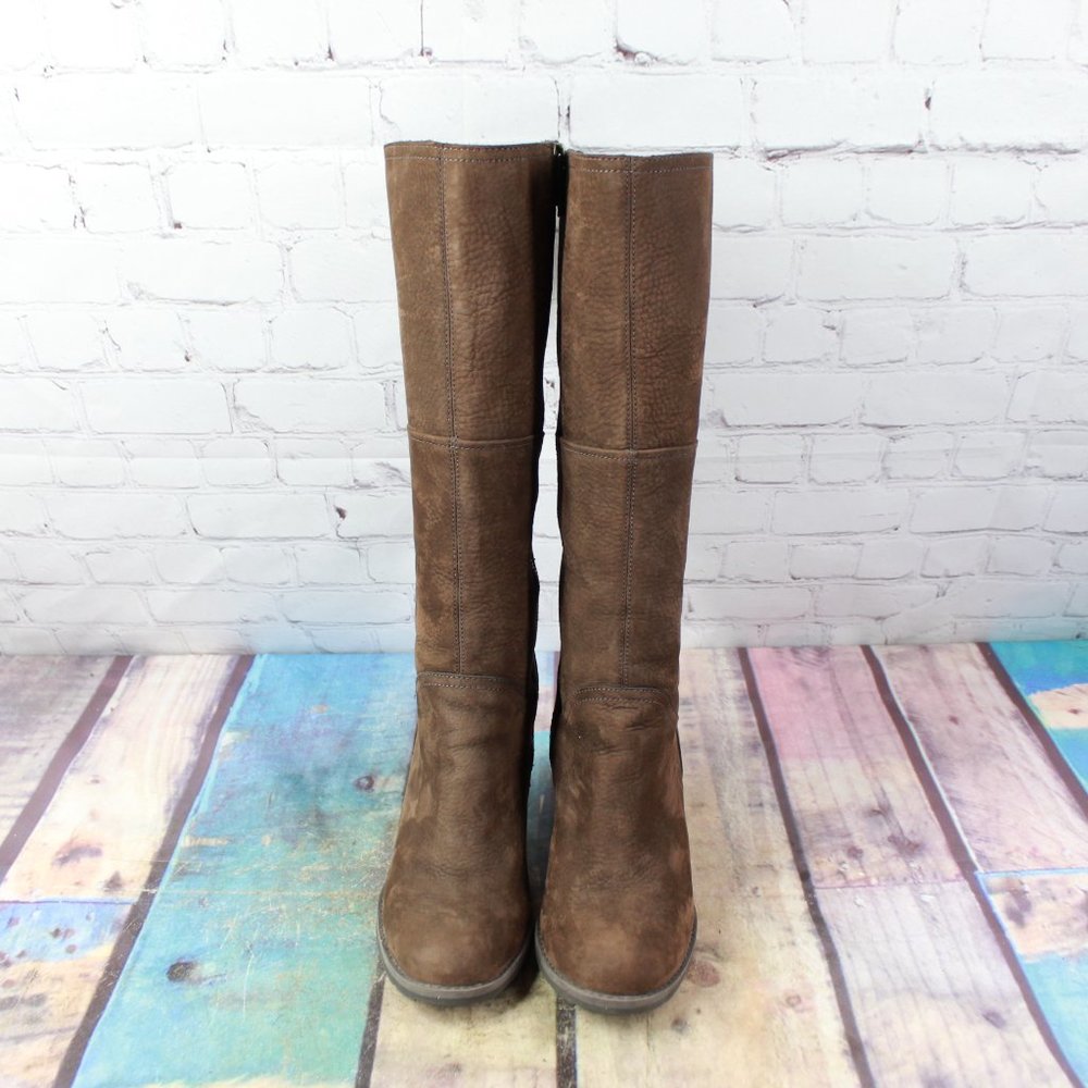 TIMBERLAND Side Zip Knee High Block Heel Boots 7.5 - Picture 5 of 9